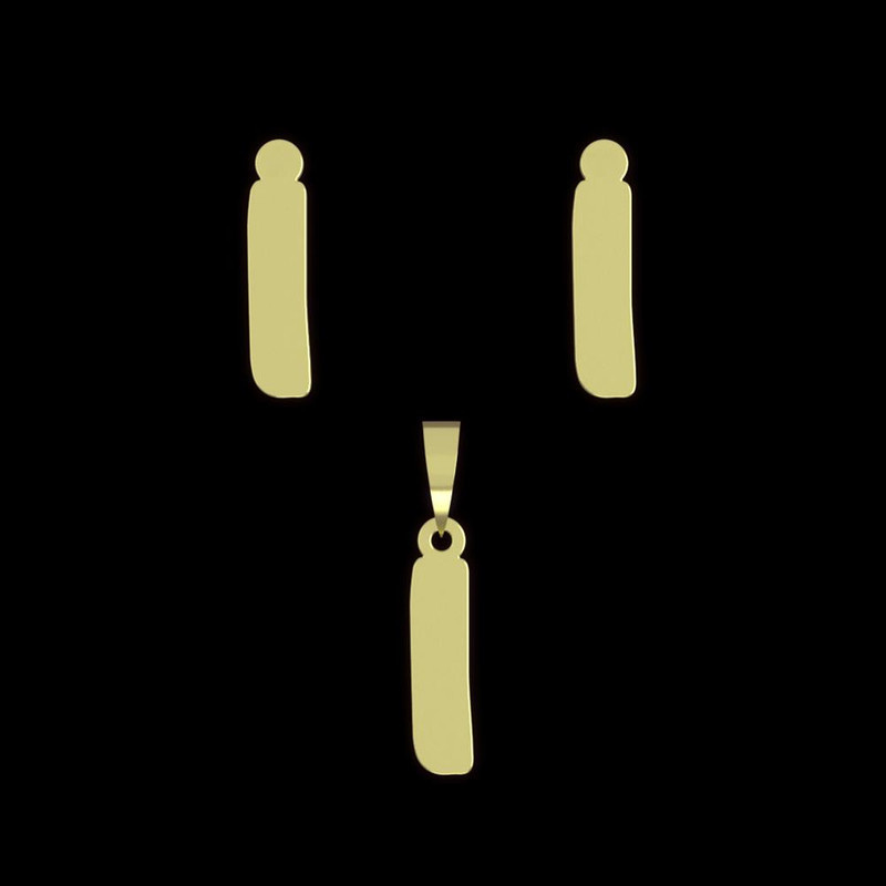 نیم ست طلا 18 عیار زنانه مدوپد مدل حرف I کد NA16715