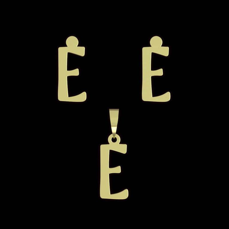 نیم ست طلا 18 عیار زنانه مدوپد مدل حرف E کد NA16765