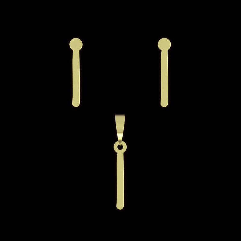 نیم ست طلا 18 عیار زنانه مدوپد مدل حرف I کد NA16769