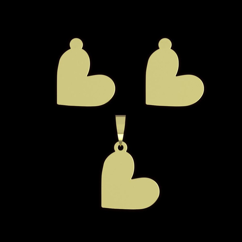 نیم ست طلا 18 عیار زنانه مدوپد مدل قلب کد NA17546