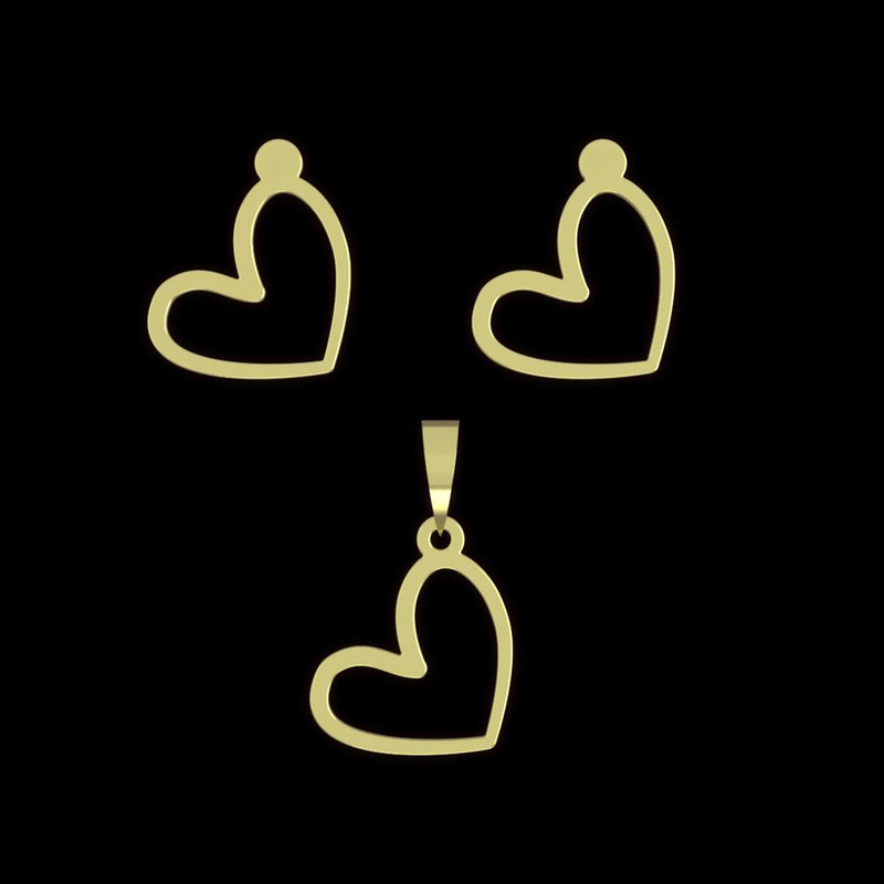 نیم ست طلا 18 عیار زنانه مدوپد مدل قلب کد NA17744