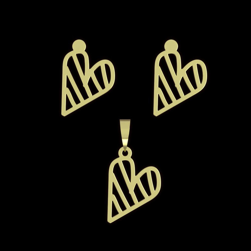 نیم ست طلا 18 عیار زنانه مدوپد مدل قلب کد NA17747