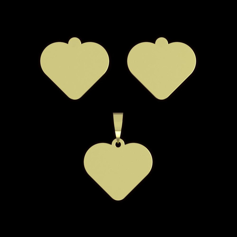 نیم ست طلا 18 عیار زنانه مدوپد مدل قلب کد NA17774