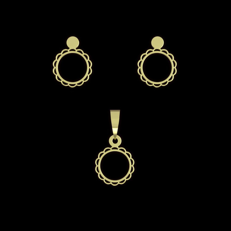 نیم ست طلا 18 عیار زنانه مدوپد مدل دایره کد NA10539