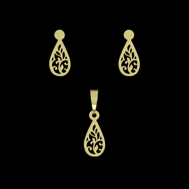 نیم ست طلا 18 عیار زنانه مدوپد مدل اسلیمی کد NA10580