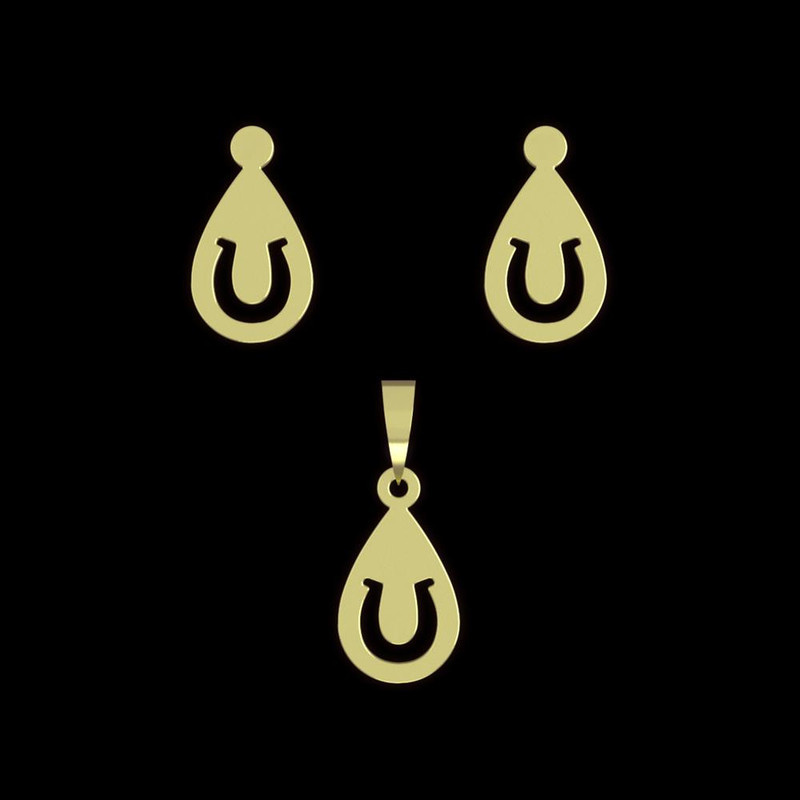 نیم ست طلا 18 عیار زنانه مدوپد مدل اشک کد NA10583