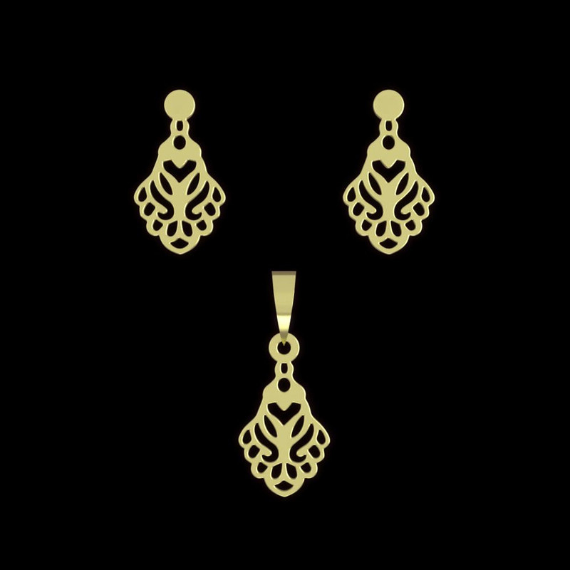 نیم ست طلا 18 عیار زنانه مدوپد مدل اسلیمی کد NA10622