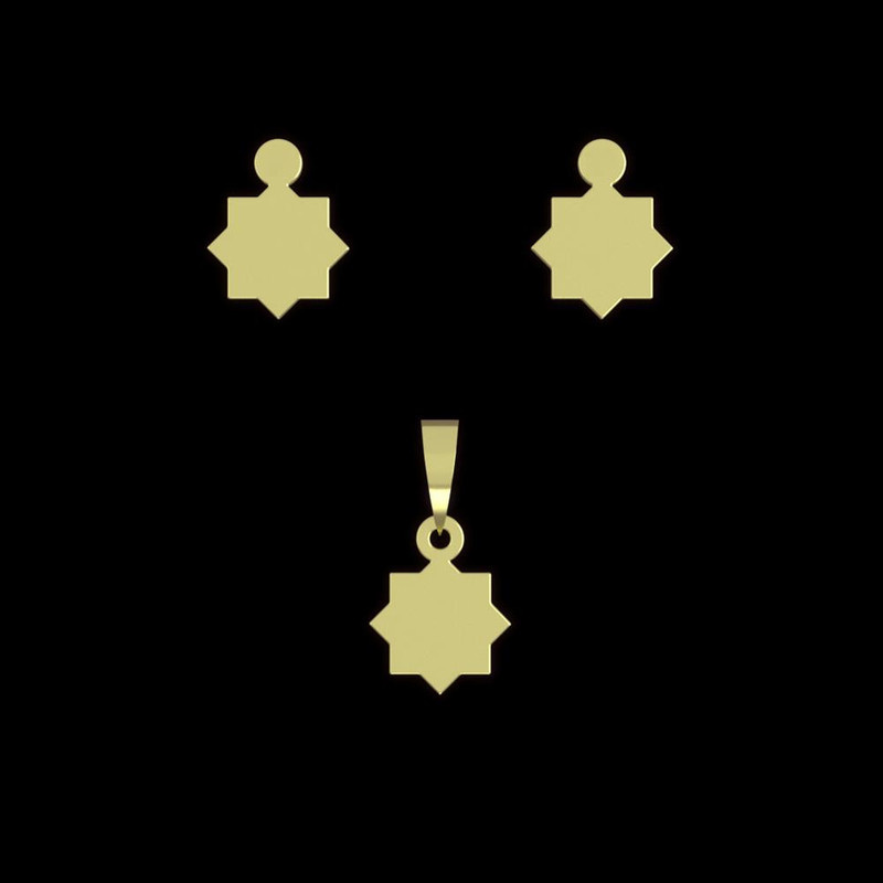 نیم ست طلا 18 عیار زنانه مدوپد مدل اسلیمی کد NA10656