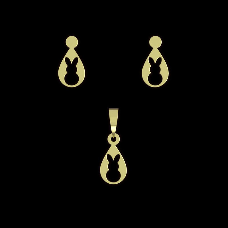 نیم ست طلا 18 عیار زنانه مدوپد مدل خرگوش کد NA10682