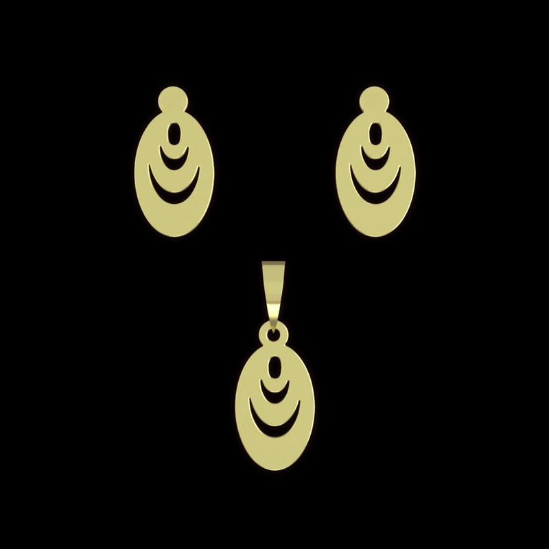 نیم ست طلا 18 عیار زنانه مدوپد مدل بیضی کد NA10786