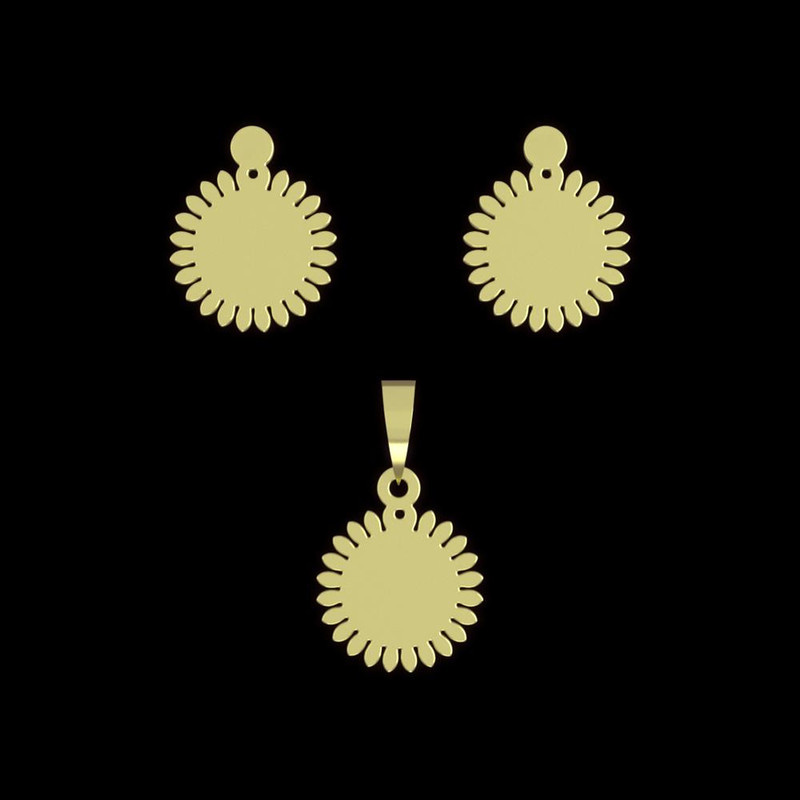 نیم ست طلا 18 عیار زنانه مدوپد مدل هندسی کد NA10860