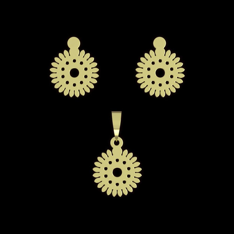 نیم ست طلا 18 عیار زنانه مدوپد مدل هندسی کد NA10861