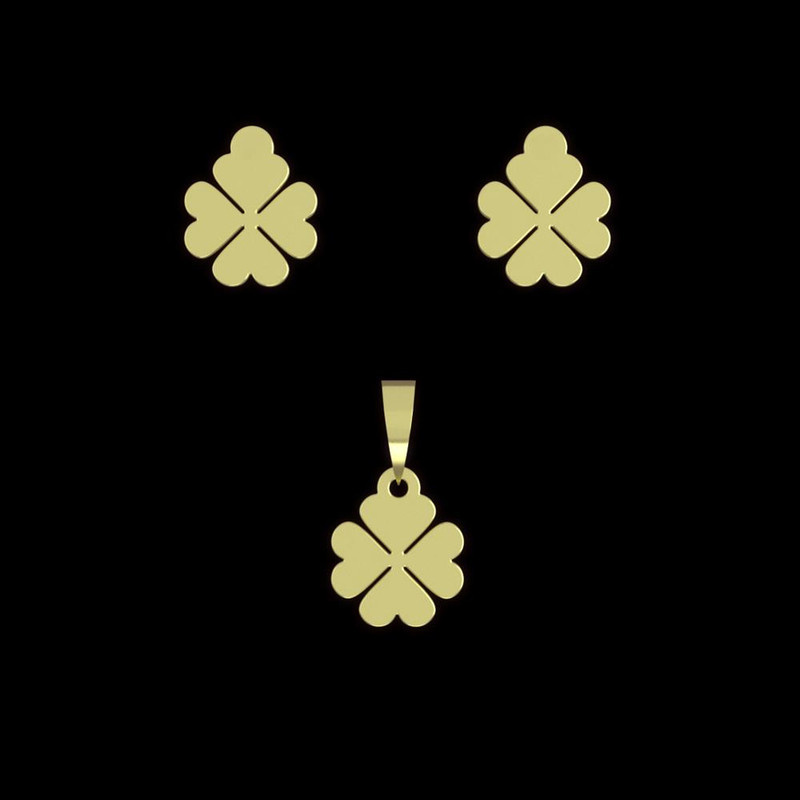 نیم ست طلا 18 عیار زنانه مدوپد مدل گل کد NA10918