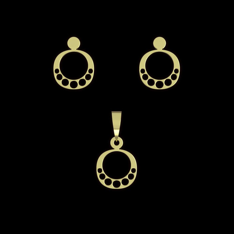 نیم ست طلا 18 عیار زنانه مدوپد مدل هندسی کد NA10948