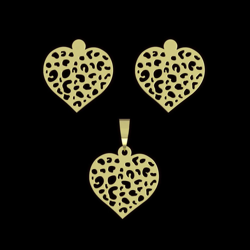 نیم ست طلا 18 عیار زنانه مدوپد مدل قلب کد NA10952