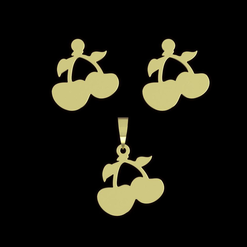 نیم ست طلا 18 عیار زنانه مدوپد مدل گیلاس کد NA10975