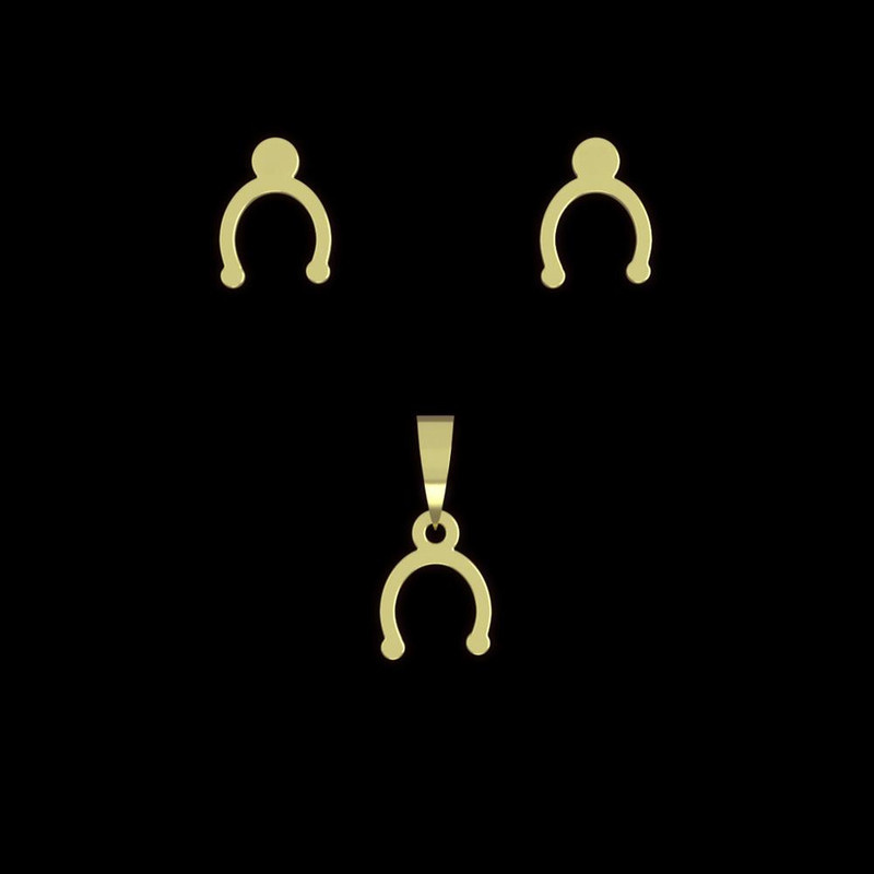 نیم ست طلا 18 عیار زنانه مدوپد مدل نیم دایره کد NA11033