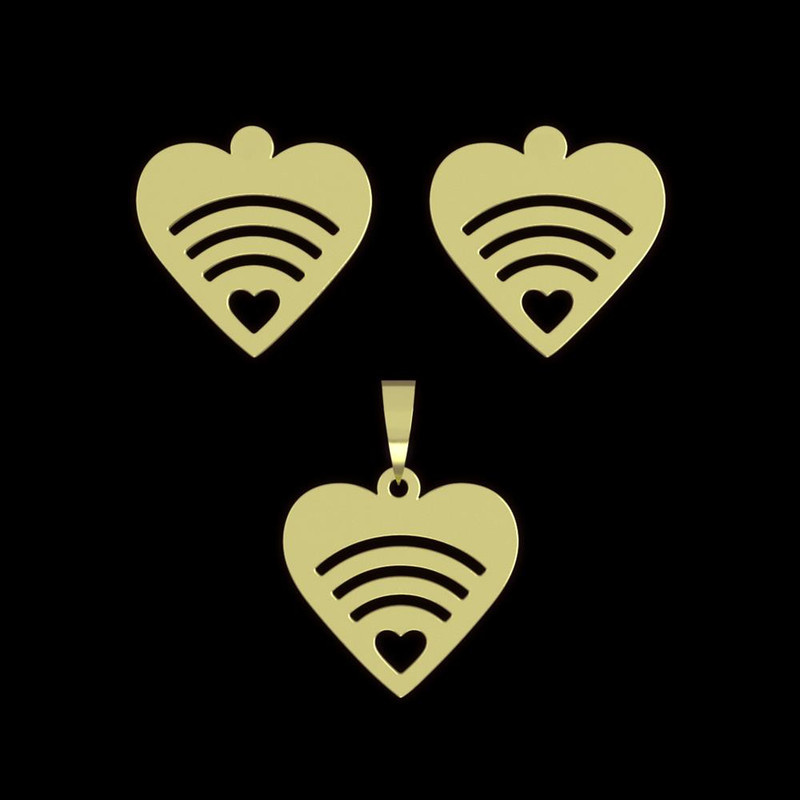 نیم ست طلا 18 عیار زنانه مدوپد مدل قلب کد NA11100