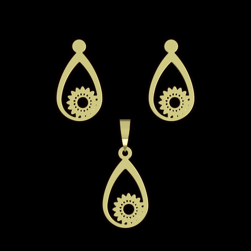 نیم ست طلا 18 عیار زنانه مدوپد مدل گل کد NA11106