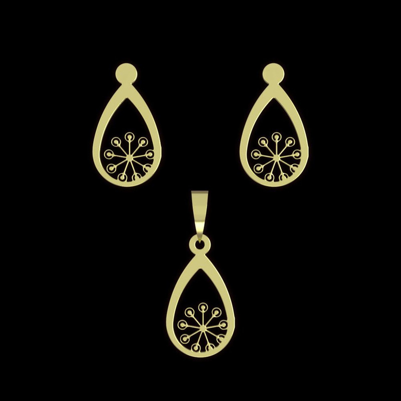 نیم ست طلا 18 عیار زنانه مدوپد مدل گل کد NA11110