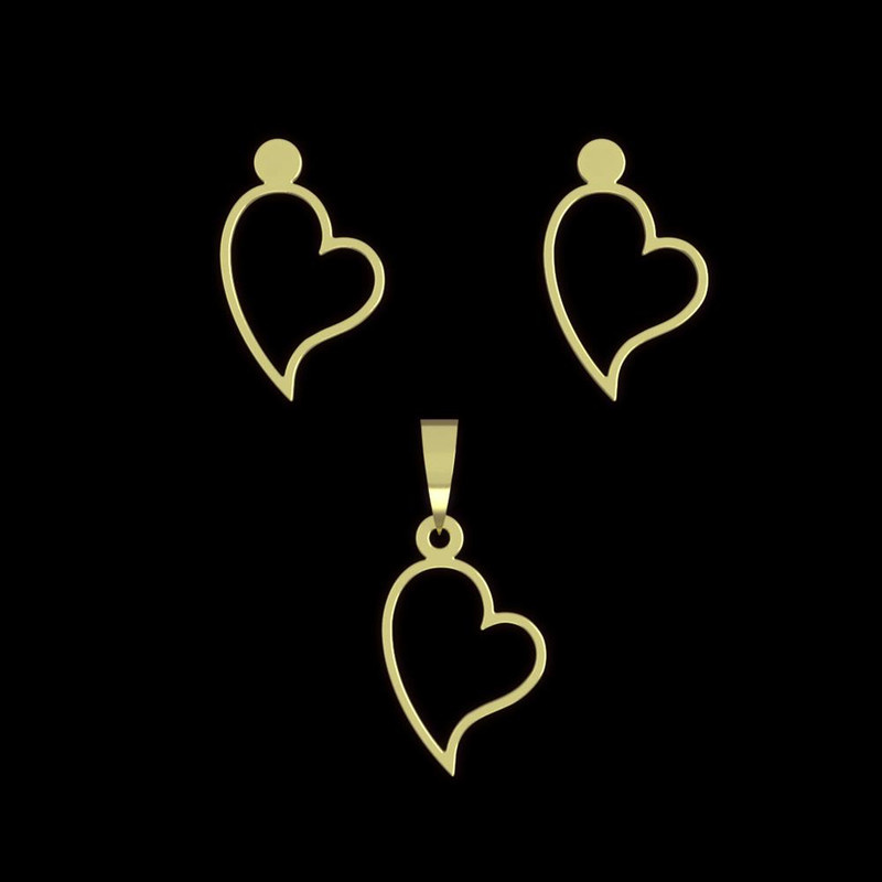 نیم ست طلا 18 عیار زنانه مدوپد مدل قلب کد NA11114