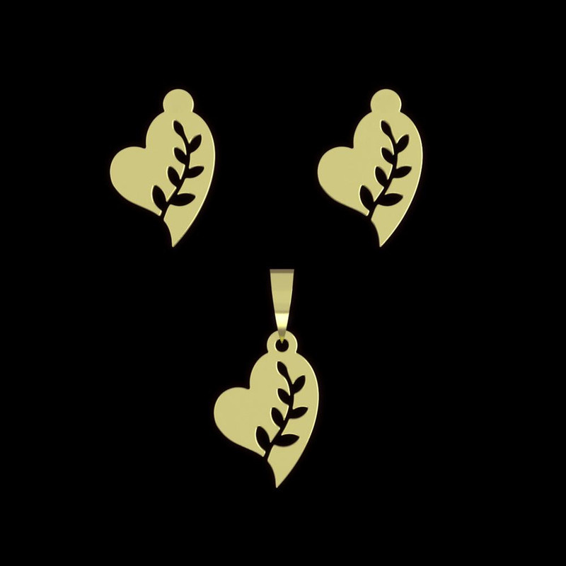 نیم ست طلا 18 عیار زنانه مدوپد مدل قلب کد NA11117