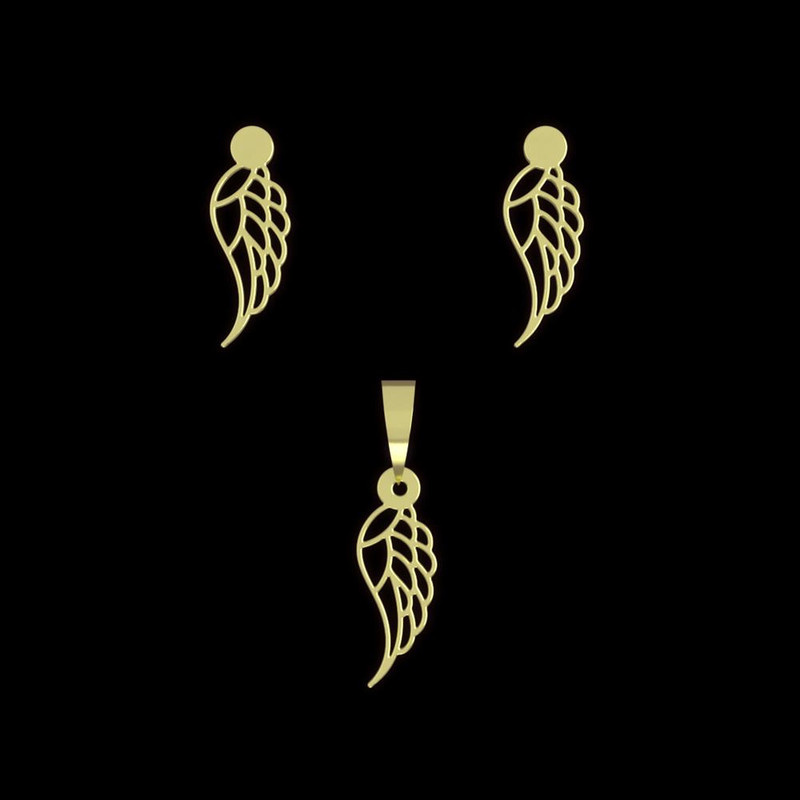 نیم ست طلا 18 عیار زنانه مدوپد مدل هندسی کد NA11134