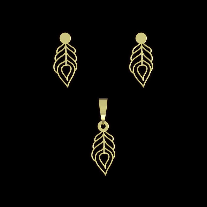 نیم ست طلا 18 عیار زنانه مدوپد مدل هندسی کد NA11135