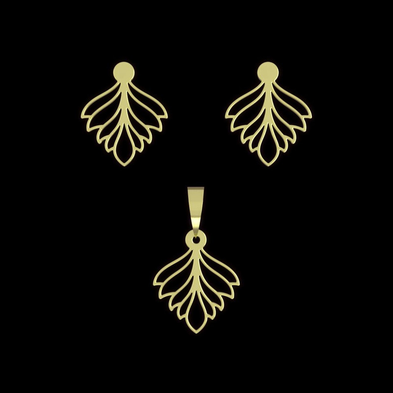 نیم ست طلا 18 عیار زنانه مدوپد مدل هندسی کد NA11136