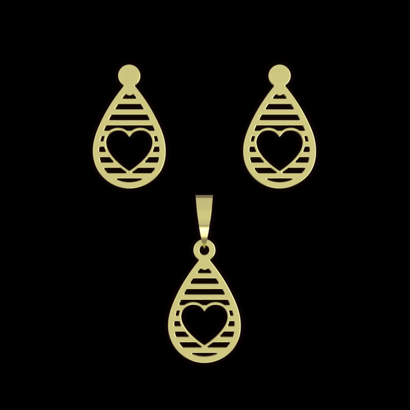 نیم ست طلا 18 عیار زنانه مدوپد مدل قلب کد NA11214