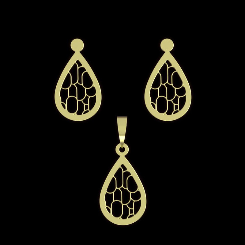 نیم ست طلا 18 عیار زنانه مدوپد مدل اشک کد NA11229