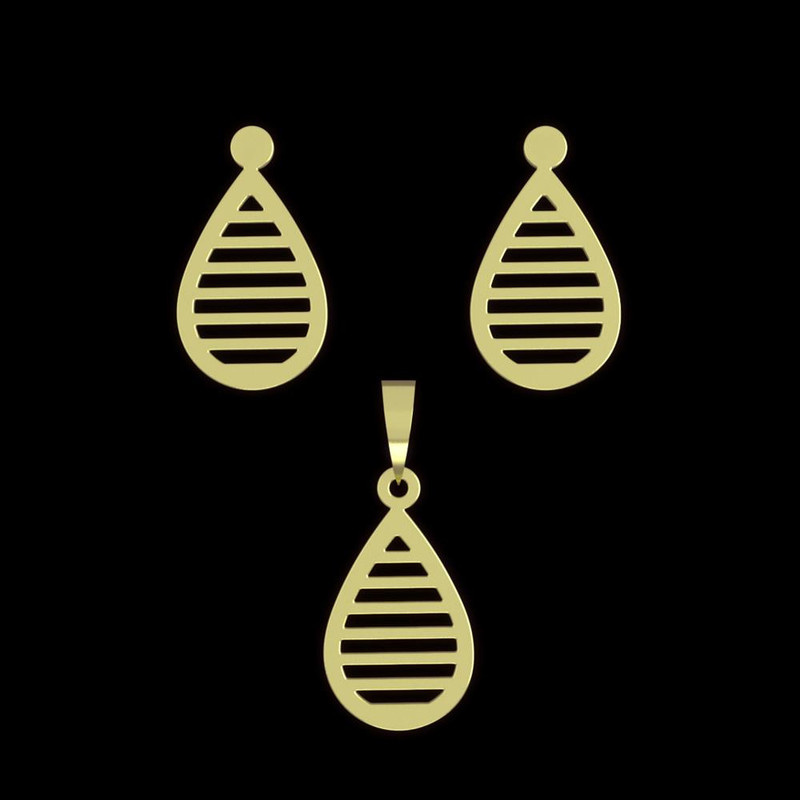 نیم ست طلا 18 عیار زنانه مدوپد مدل اشک کد NA11231