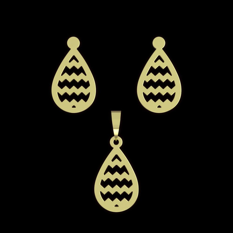 نیم ست طلا 18 عیار زنانه مدوپد مدل اشک کد NA11318