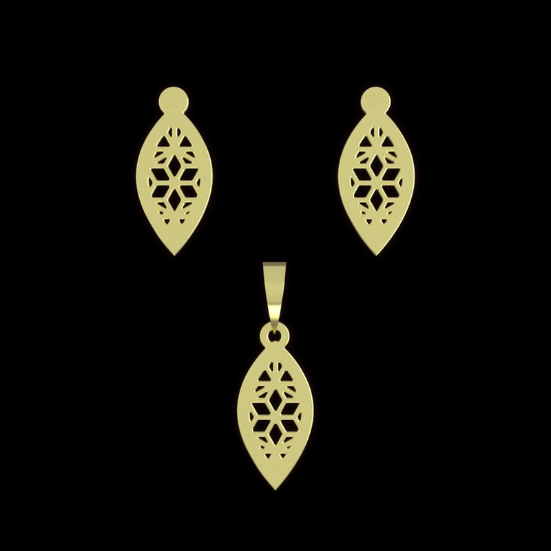 نیم ست طلا 18 عیار زنانه مدوپد مدل گل کد NA11327