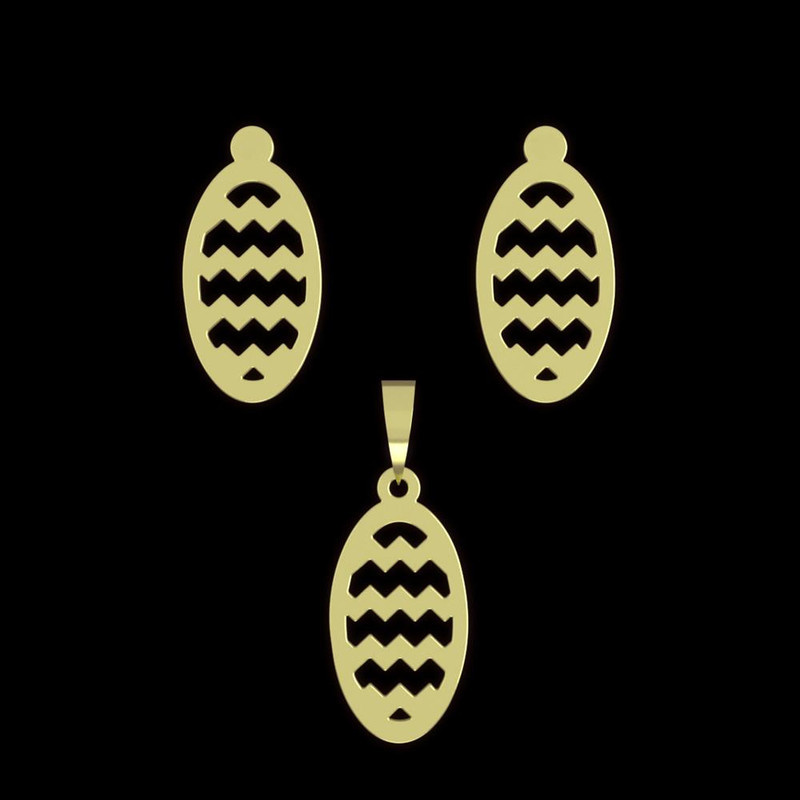 نیم ست طلا 18 عیار زنانه مدوپد مدل بیضی کد NA11336