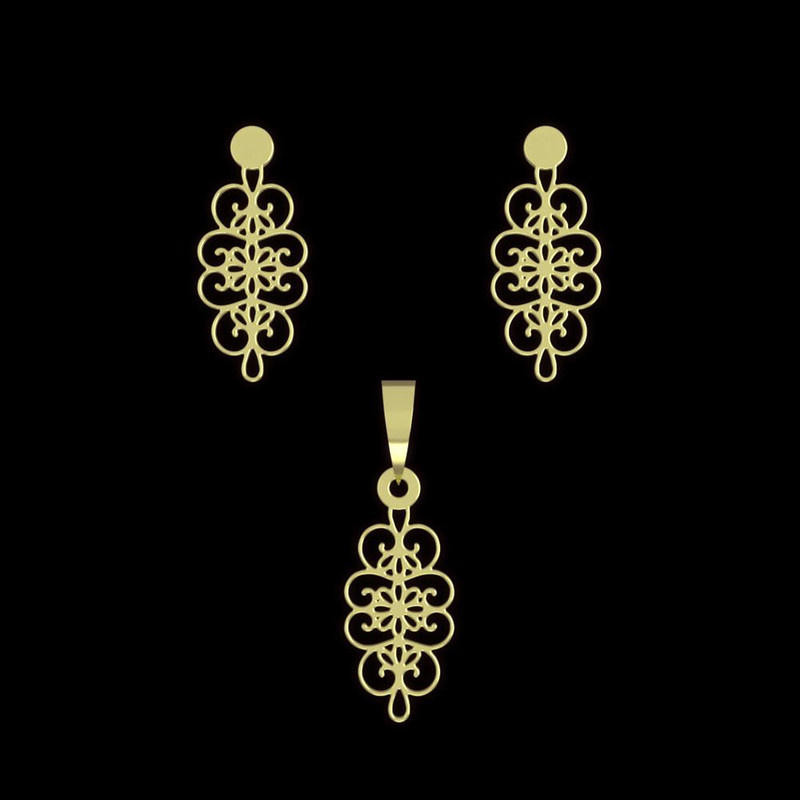 نیم ست طلا 18 عیار زنانه مدوپد مدل اسلیمی کد NA11347