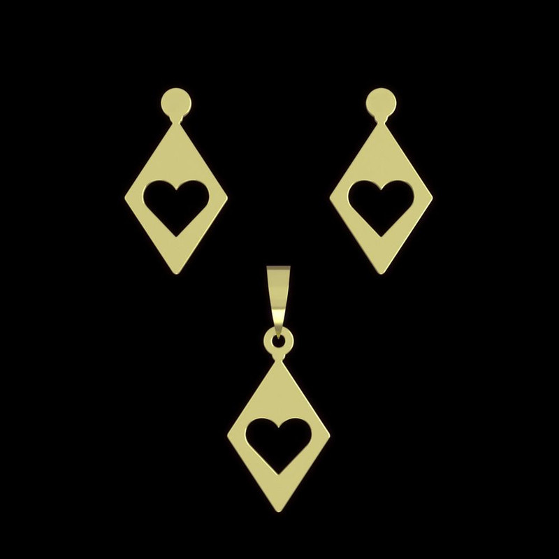 نیم ست طلا 18 عیار زنانه مدوپد مدل قلب کد NA11352