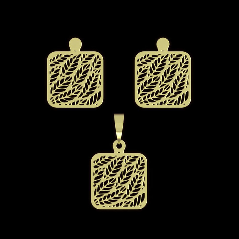 نیم ست طلا 18 عیار زنانه مدوپد مدل مربع کد NA11404