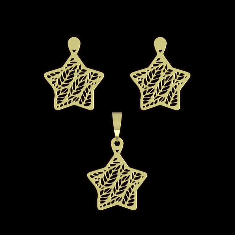 نیم ست طلا 18 عیار زنانه مدوپد مدل ستاره کد NA11406