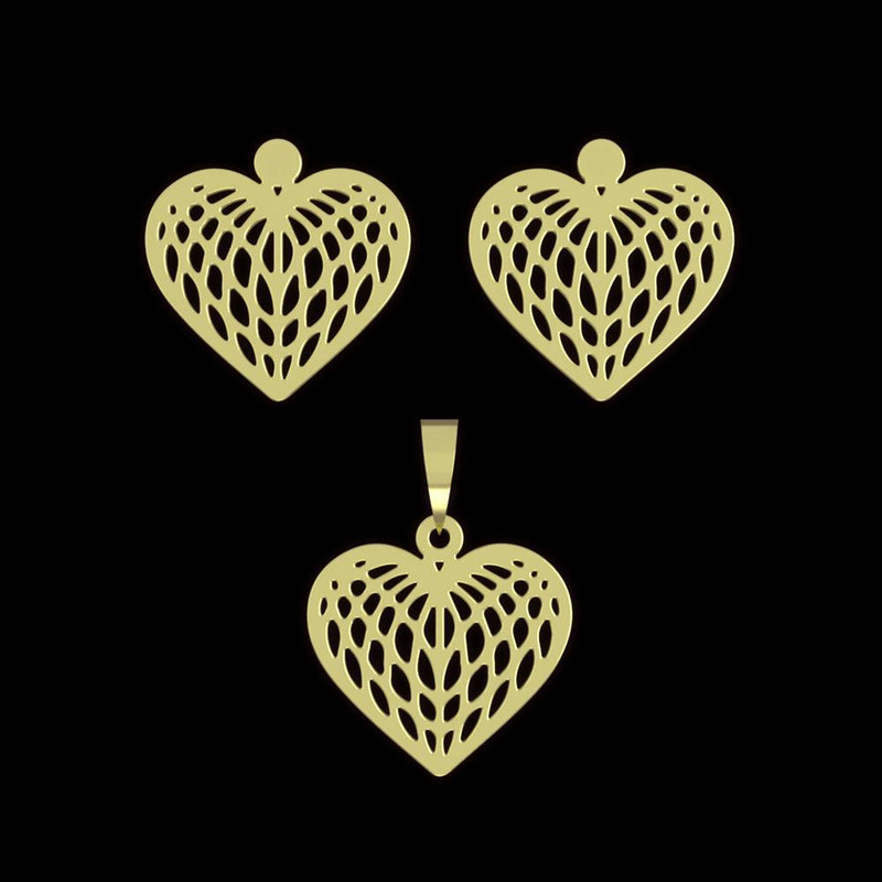 نیم ست طلا 18 عیار زنانه مدوپد مدل قلب کد NA11413