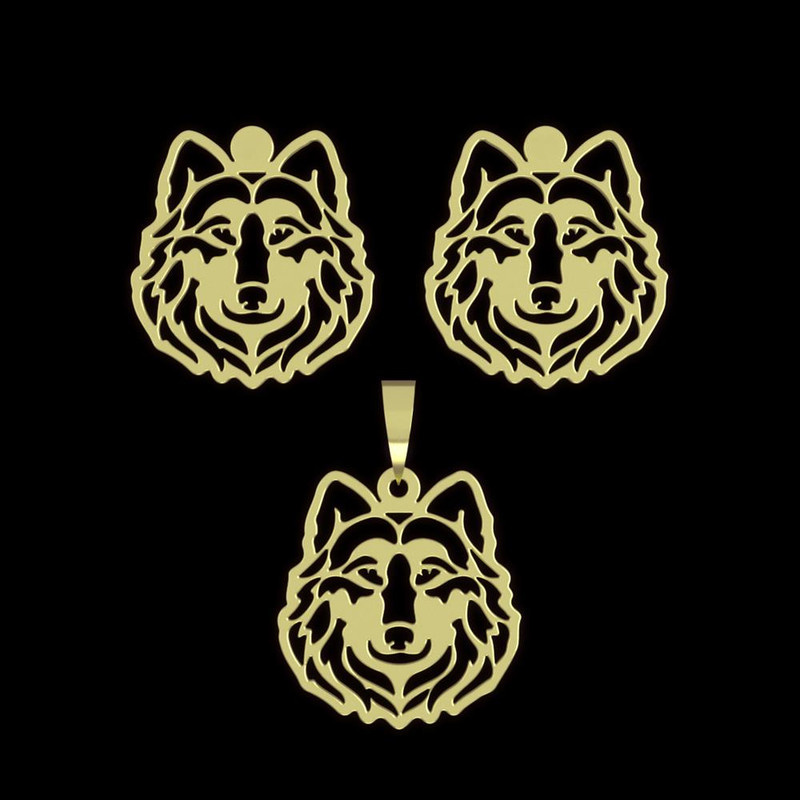 نیم ست طلا 18 عیار زنانه مدوپد مدل گرگ کد NA11422