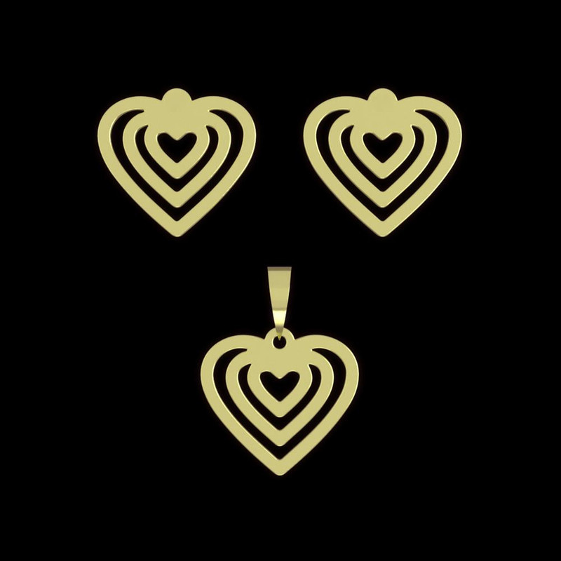 نیم ست طلا 18 عیار زنانه مدوپد مدل قلب کد NA11425