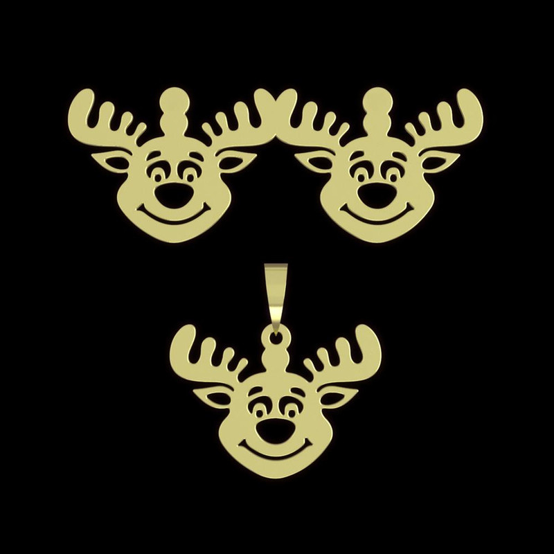 نیم ست طلا 18 عیار زنانه مدوپد مدل گوزن کد NA11423