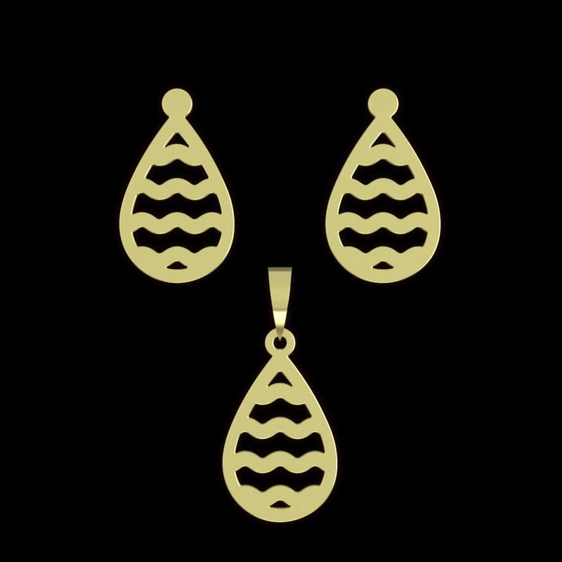 نیم ست طلا 18 عیار زنانه مدوپد مدل اشک کد NA11492