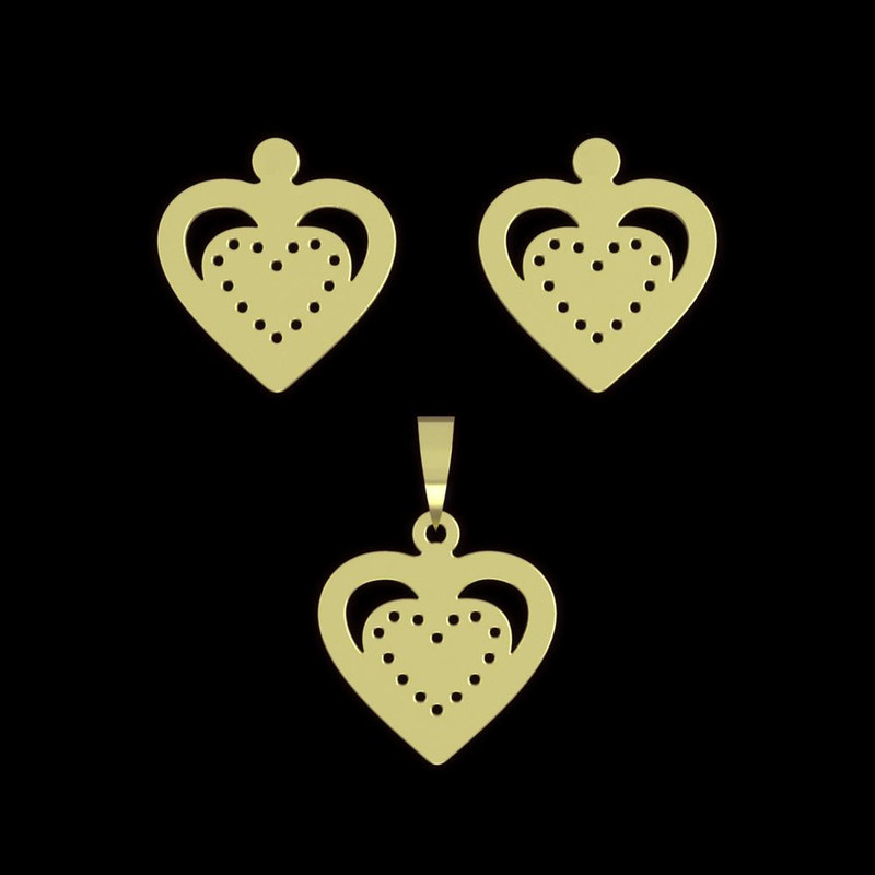 نیم ست طلا 18 عیار زنانه مدوپد مدل قلب کد NA11495