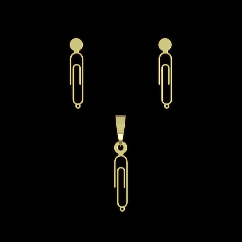 نیم ست طلا 18 عیار زنانه مدوپد مدل کلیپس کد NA11503