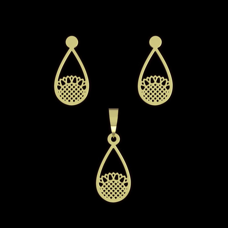 نیم ست طلا 18 عیار زنانه مدوپد مدل گل کد NA11513