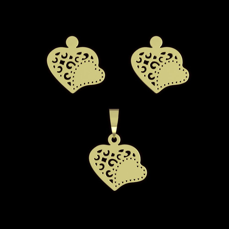 نیم ست طلا 18 عیار زنانه مدوپد مدل قلب کد NA11553