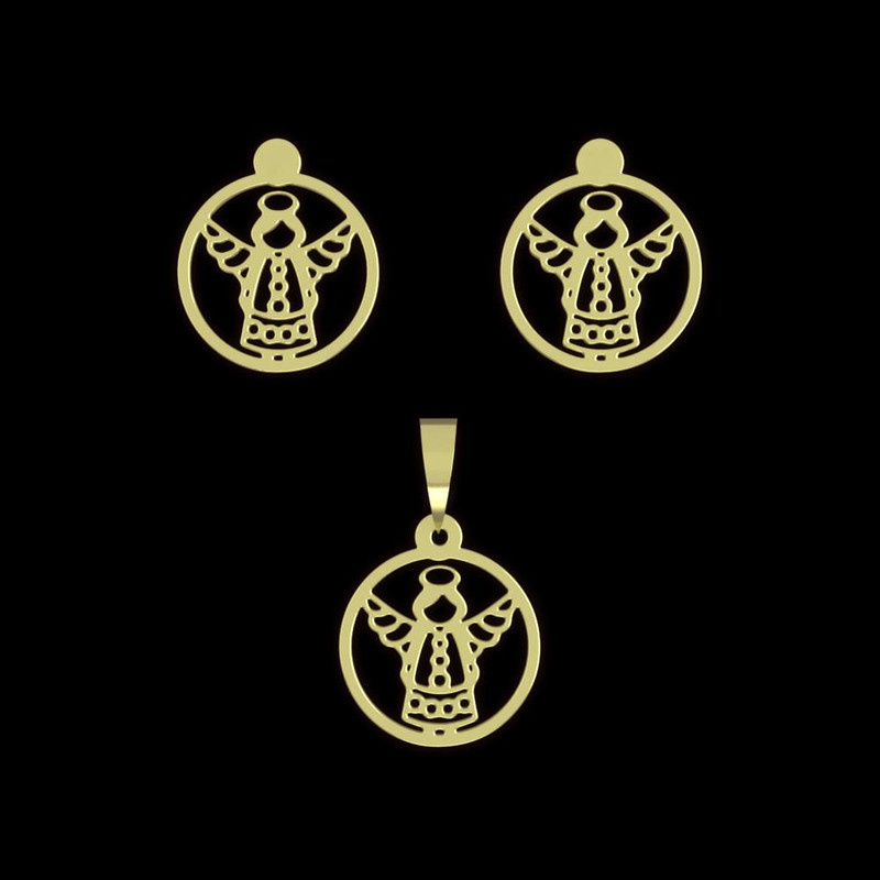 نیم ست طلا 18 عیار زنانه مدوپد مدل فرشته کد NA11577