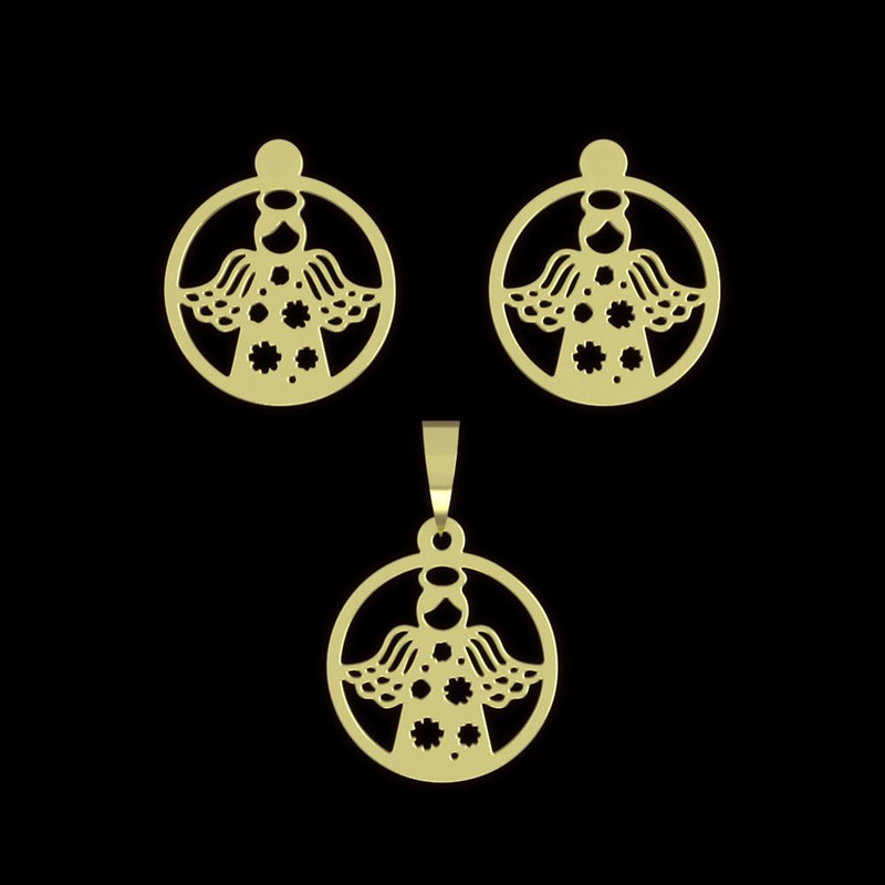 نیم ست طلا 18 عیار زنانه مدوپد مدل فرشته کد NA11580